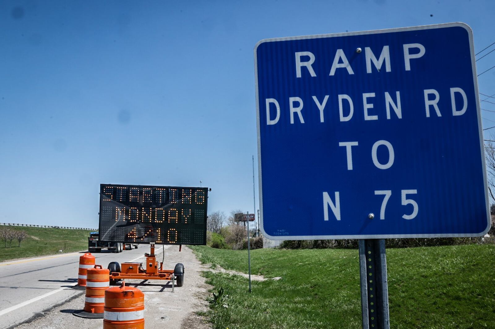 The northbound entrance ramp to I-75 from Dryden Road is scheduled to close for 2 years Monday April 10. JIM NOELKER/STAFF