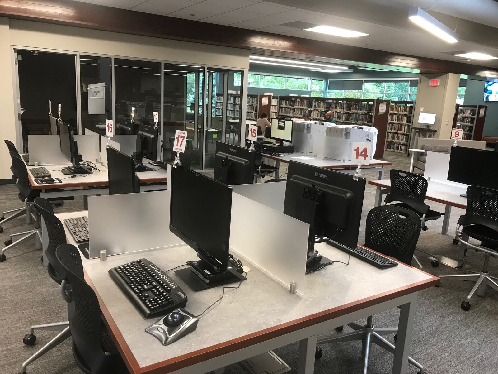 Several technology upgrades are part of the $3.88 million expansion and renovation project at the West Carrollton branch of the Dayton Metro Library, which reopens next week. ERIC HIGGENBOTHAM/STAFF