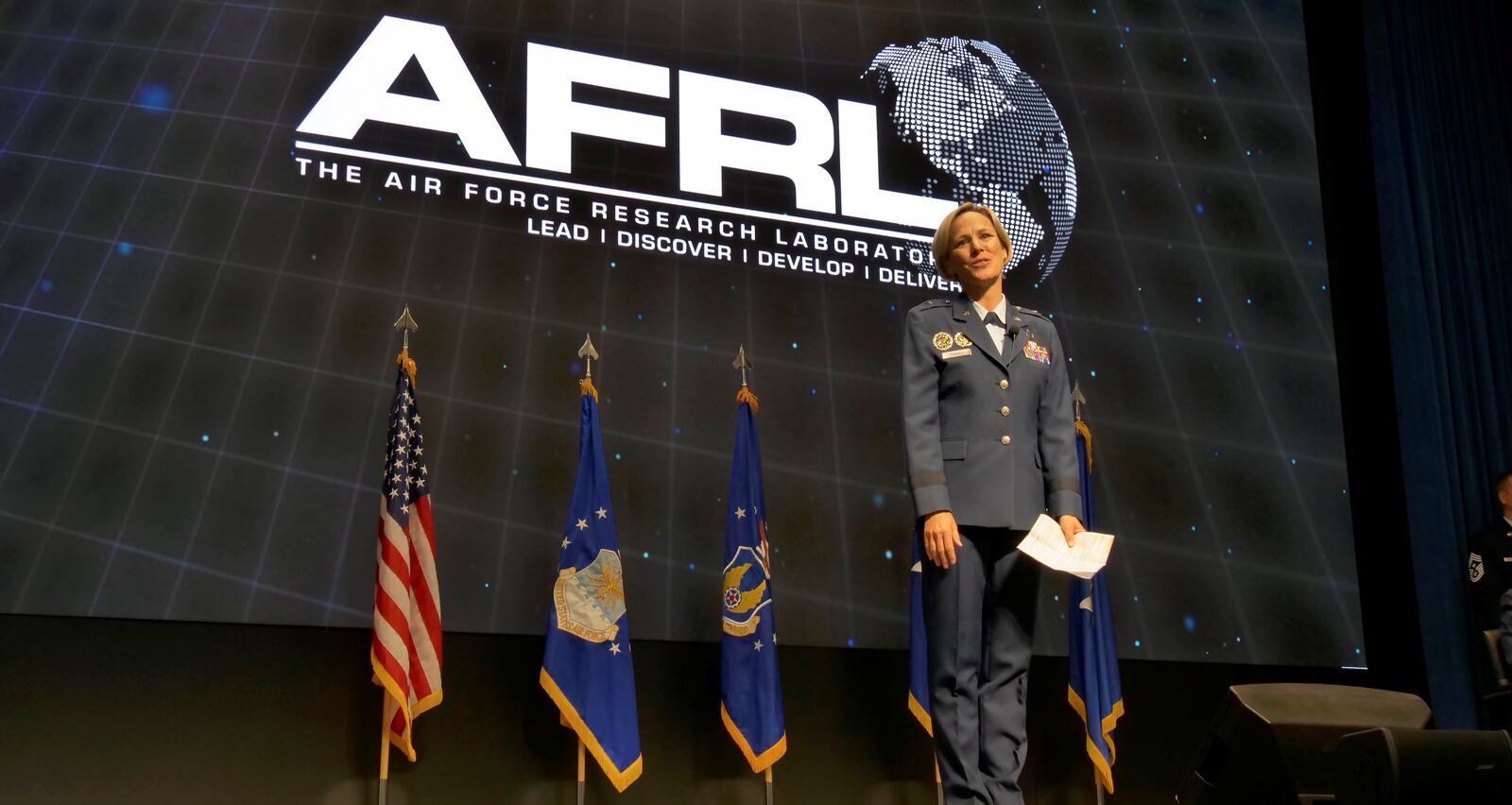 Brig. Gen. Heather Pringle officially assumed command of the Air Force Research Laboratory during an assumption of command ceremony June 18. (U.S. Air Force Photo/Keith Lewis)