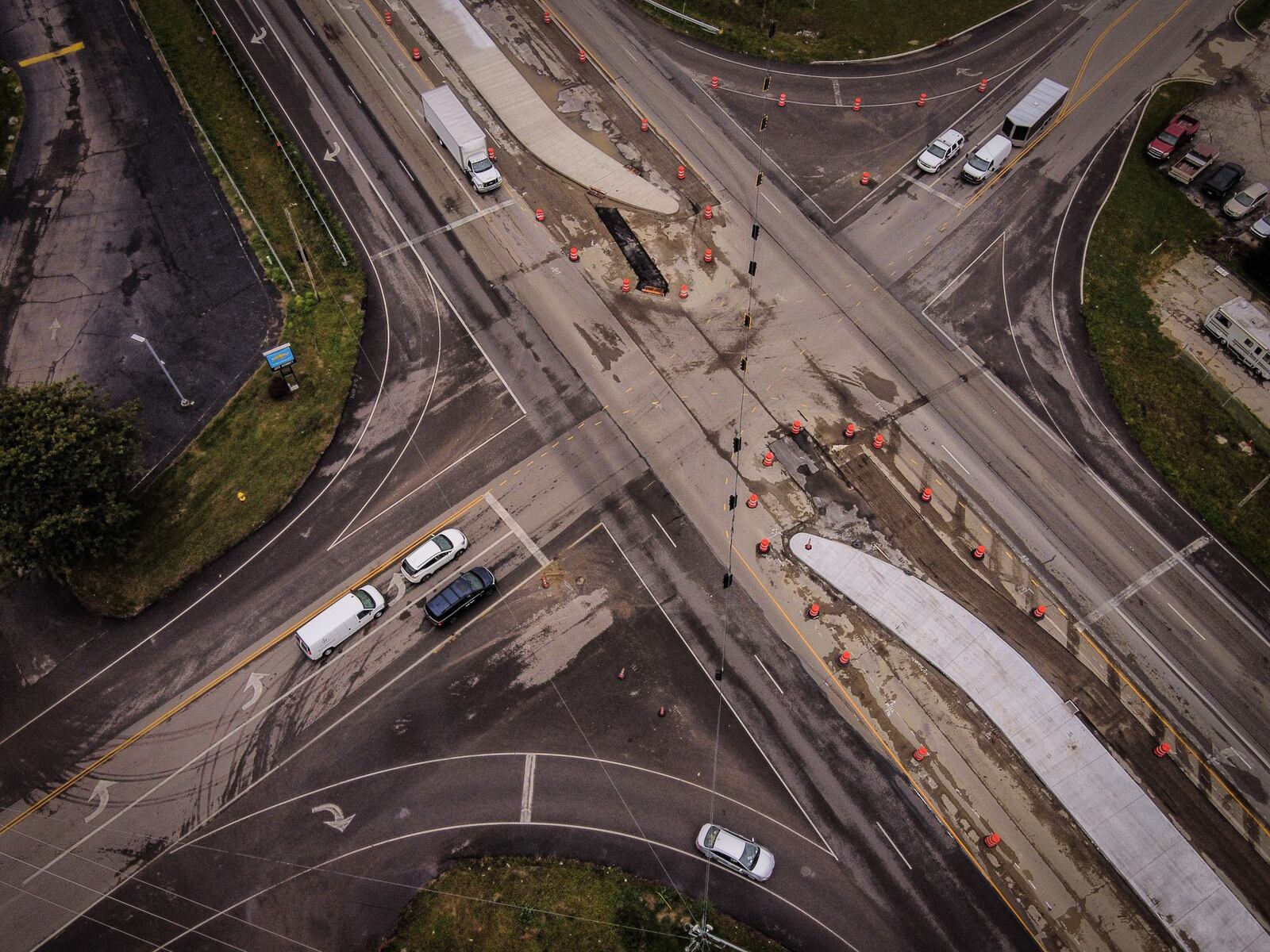 At US 35 and Orchard Lane is the site for a new "Superstreet" intersection. The construction goes from Factory Road to Orchard Lane.  JIM NOELKER/STAFF