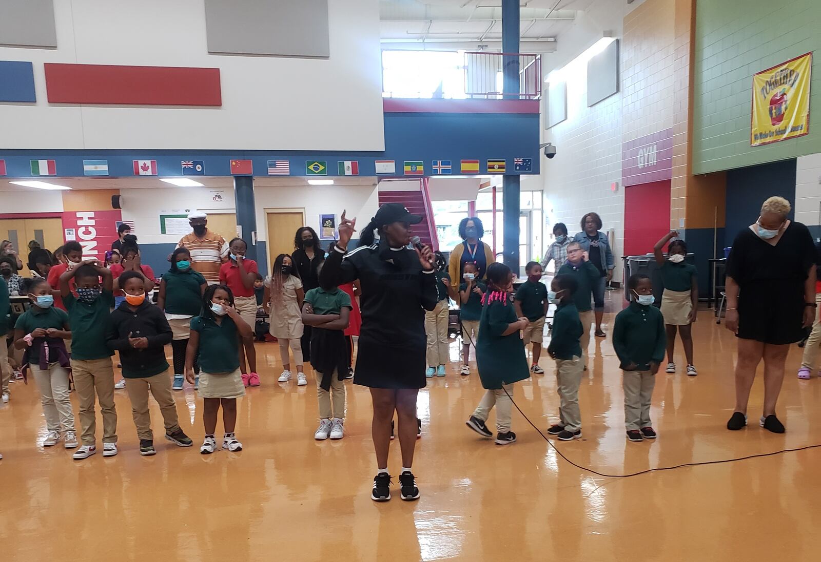 Seniors volunteer at Westwood Elementary to teach kids different dance techniques. (CONTRIBUTED)