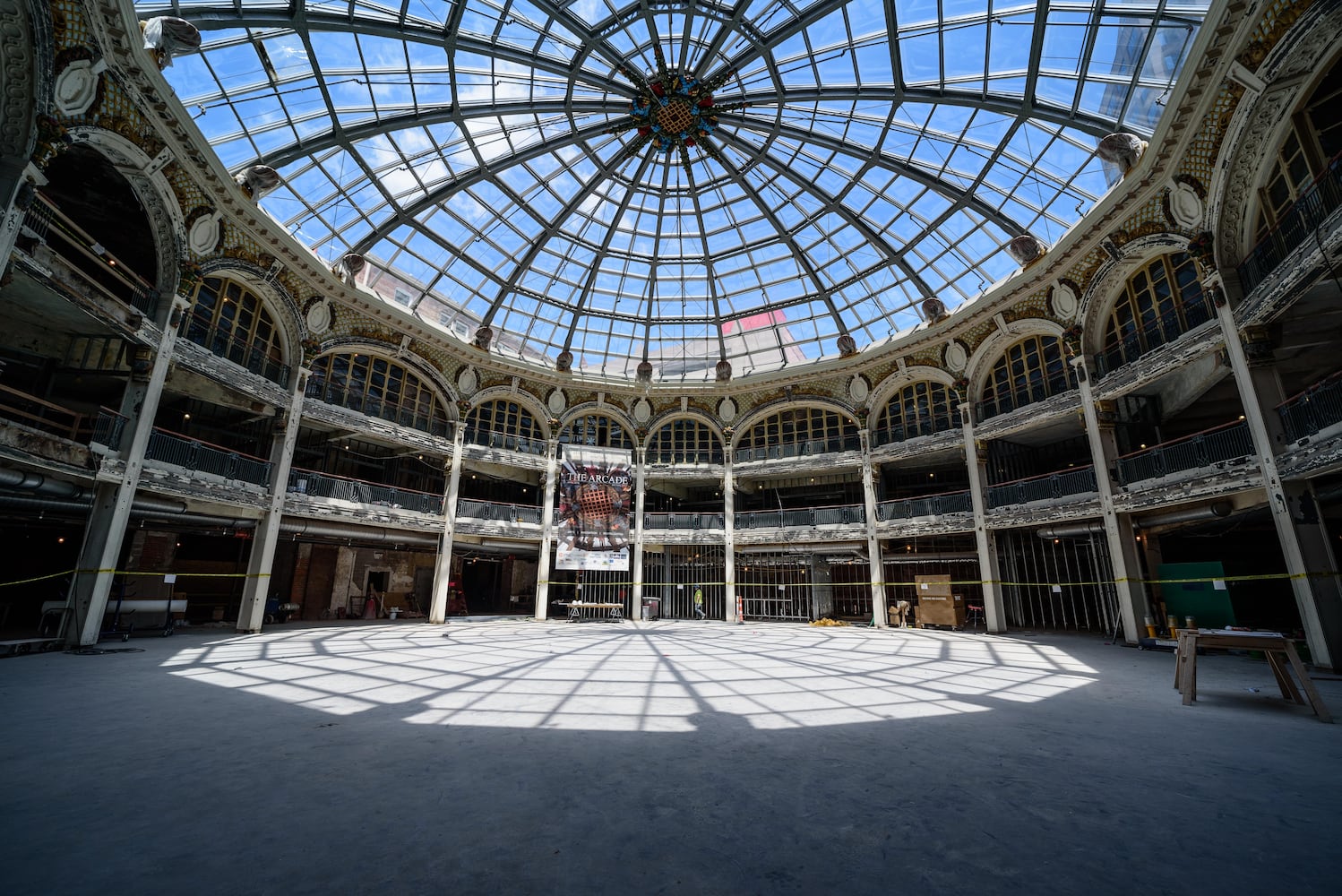 Photos of Dayton Arcade construction progress summer 2020