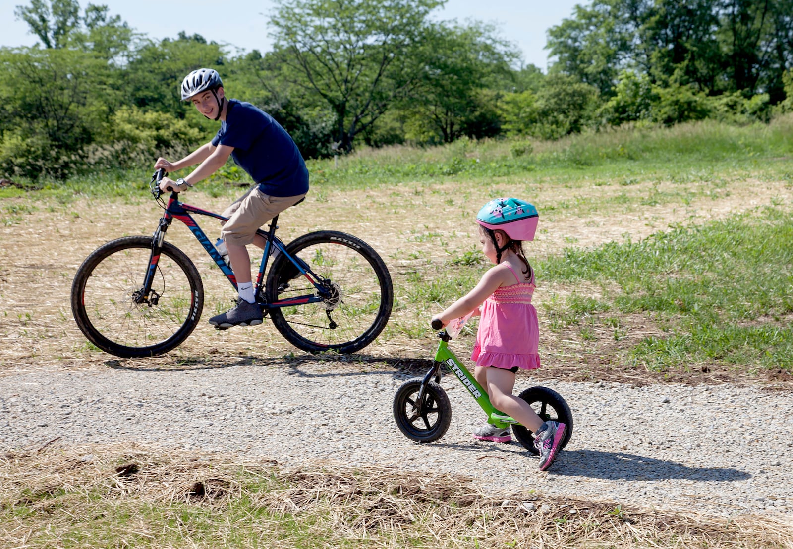 The MetroParks mountain biking area (MoMBA) at Huffman MetroPark has new trails for children. Whether biking on training wheels or using their feet to propel themselves along, small children have a space of their own to learn to mountain bike. JAN UNDERWOOD / FIVE RIVERS METROPARKS