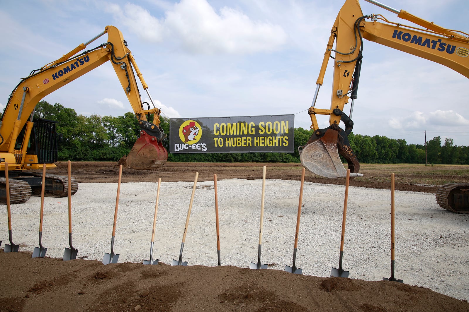 The ground breaking ceremony for Ohio's first Buc-ee's being built in Huber Heights at the intersection of Ohio Route 235 and Interstate 70 Thursday, August 8, 2024. BILL LACKEY/STAFF