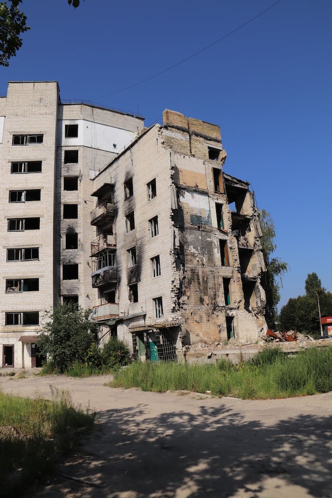 Destroyed apartment building