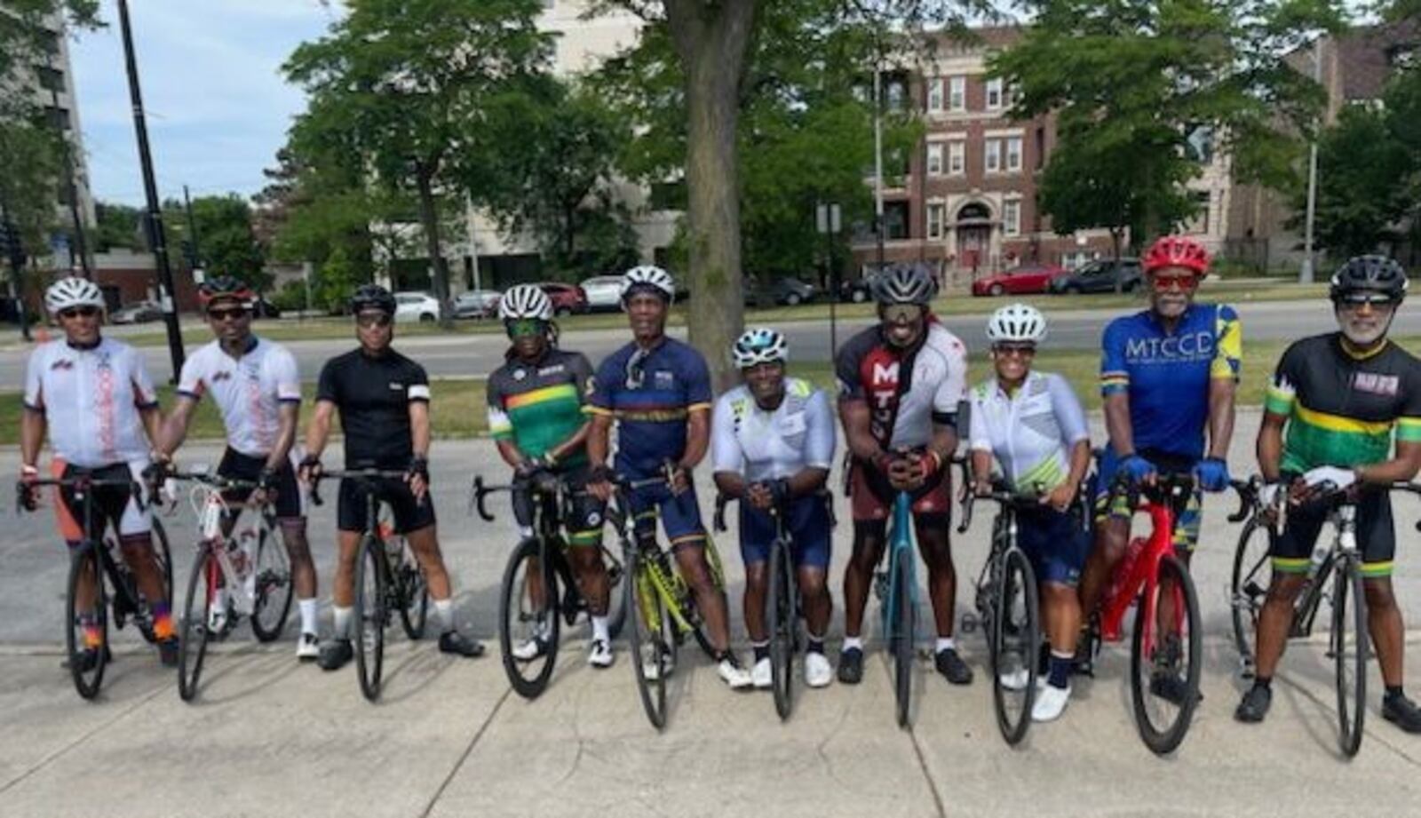 Carl Cook (second from right) took part in a Memorial Day weekend ride in Chicago as part of the Major Taylor Cycling Club Chicago festivities. CONTRIBUTED