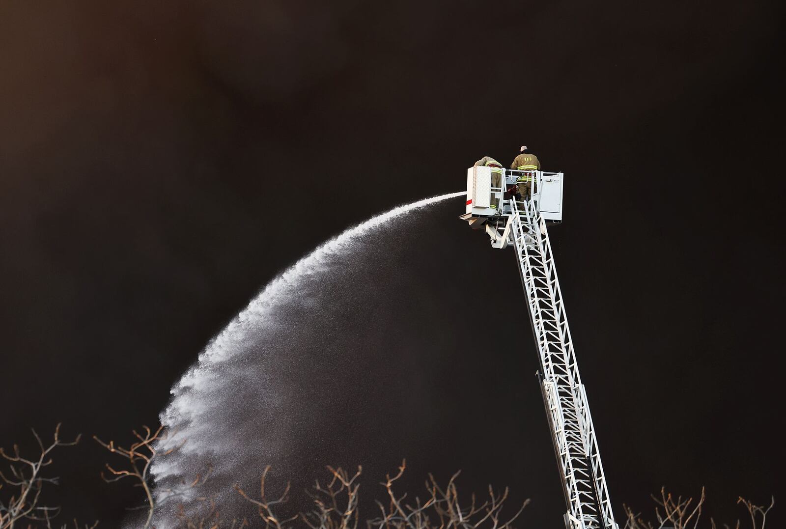 Emergency crews battled the flames and closed streets around a large industrial fire in Richmond, Indiana on April 11 | Nick Graham/Staff