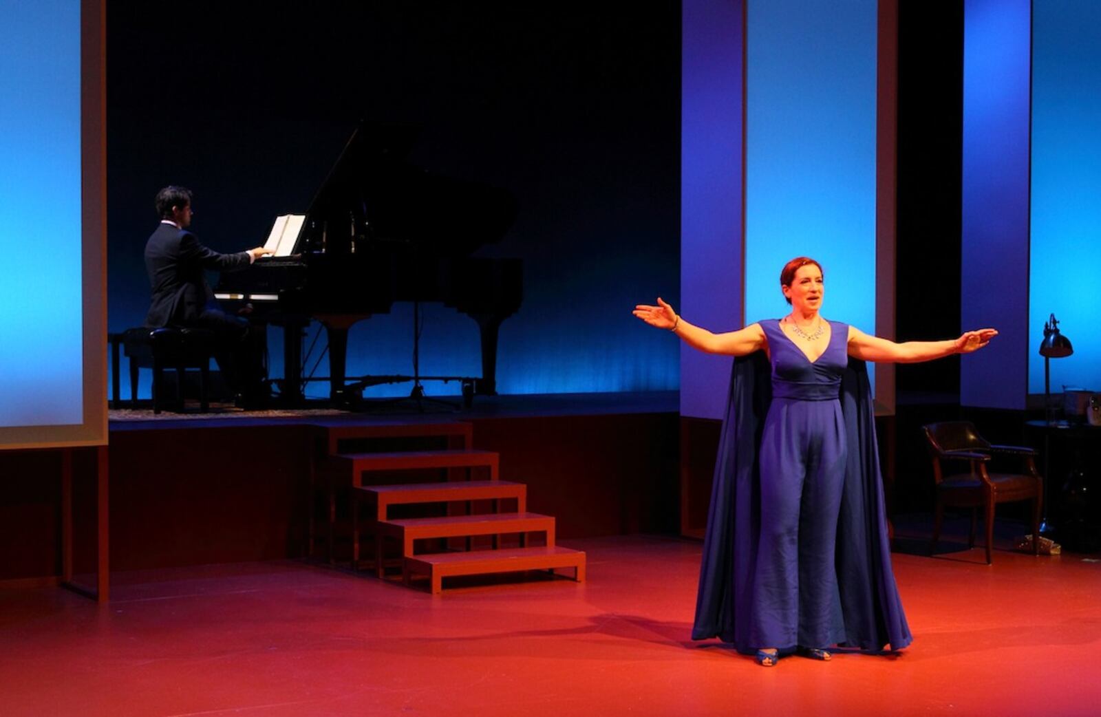 Charissa Bertels with music director/pianist Brett Ryback in the Human Race Theatre Company's production of "My 80-Year-Old Boyfriend," continuing through July 3 at the Loft Theatre.