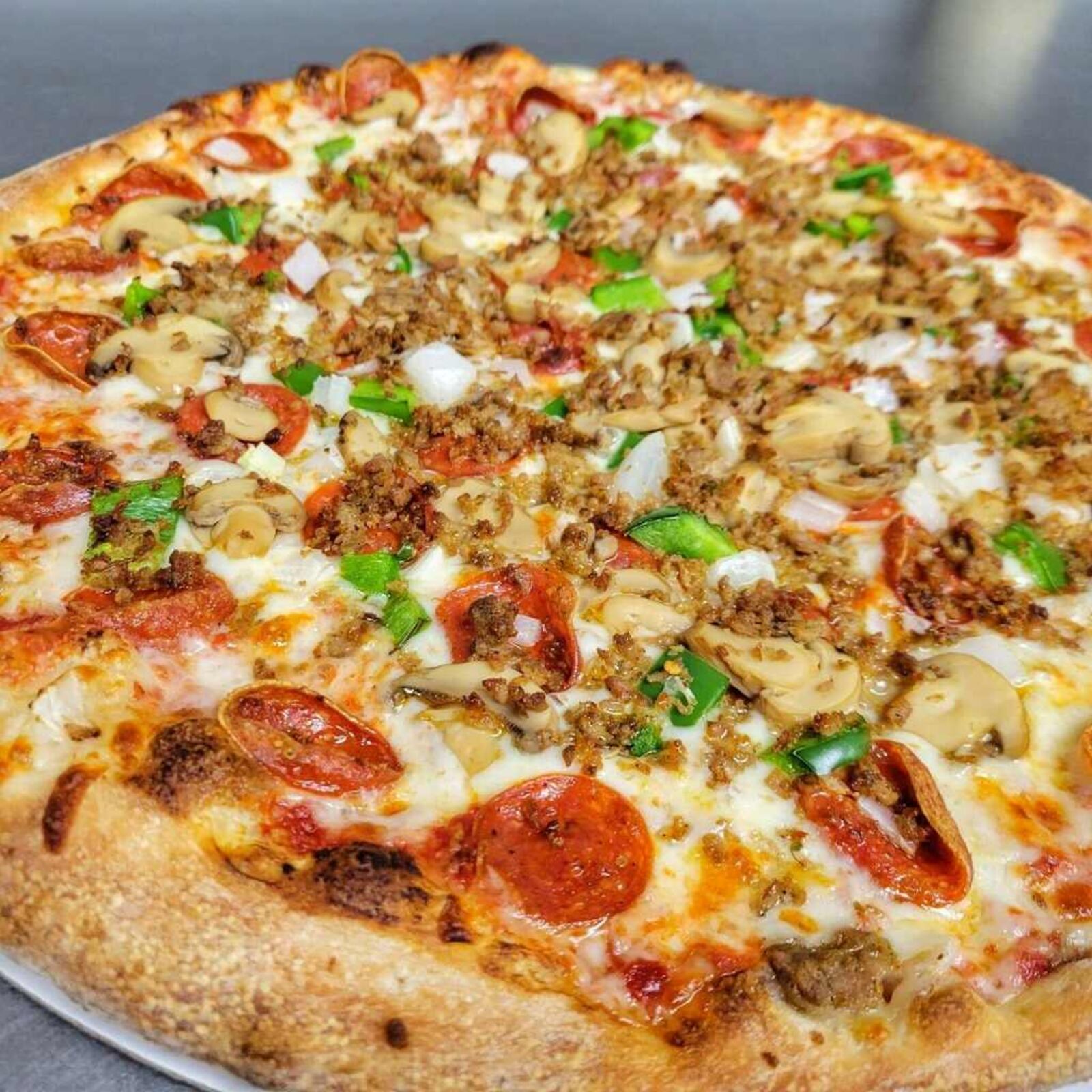 A Supreme Pizza at Beavercreek Pizza Dive, located at 4021 Dayton Xenia Road.