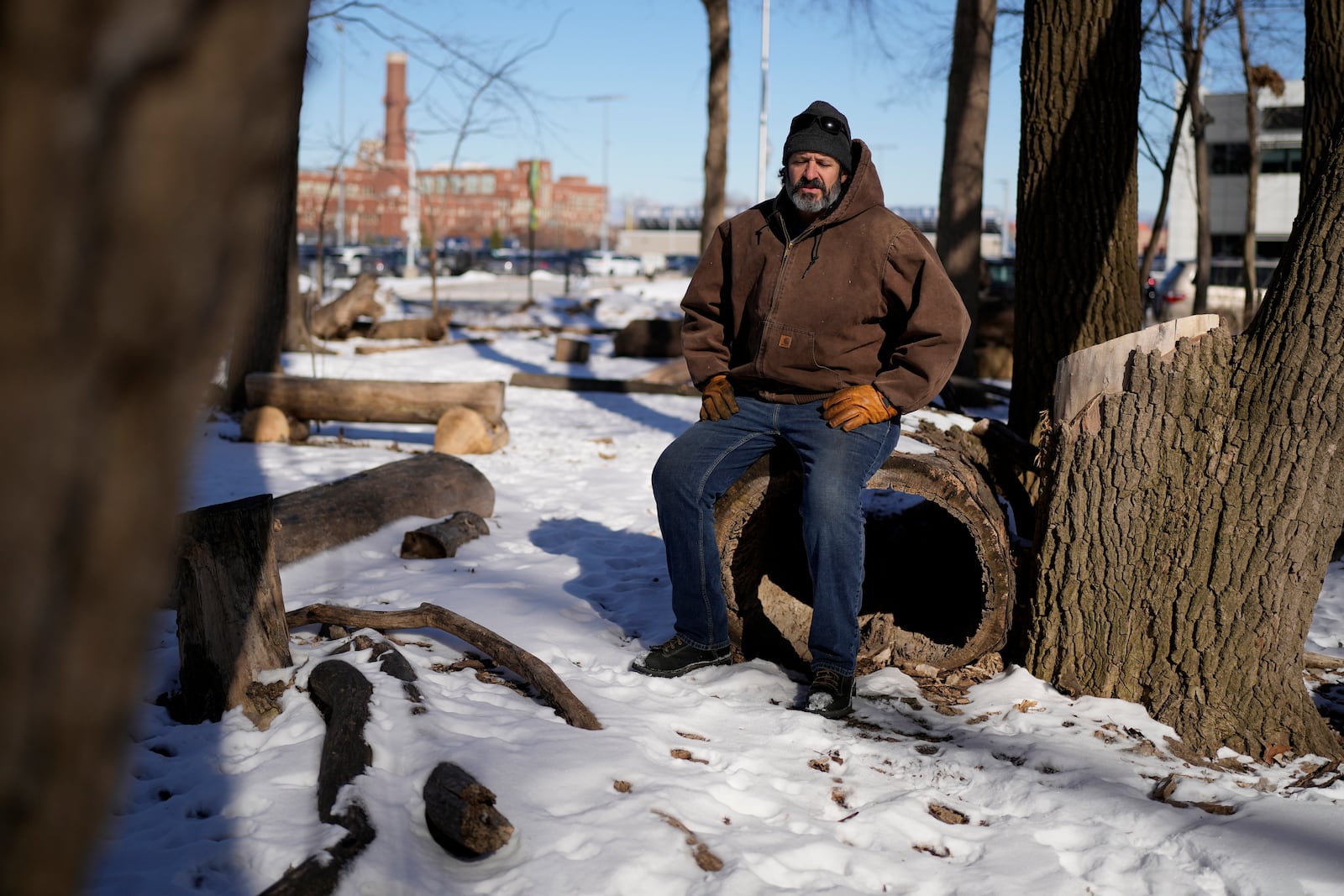 Eric Anderson, a biological science technician for the National Parks Service, who was fired last week poses for a photo Thursday, Feb. 20, 2025, in Chicago. (AP Photo/Nam Y. Huh)