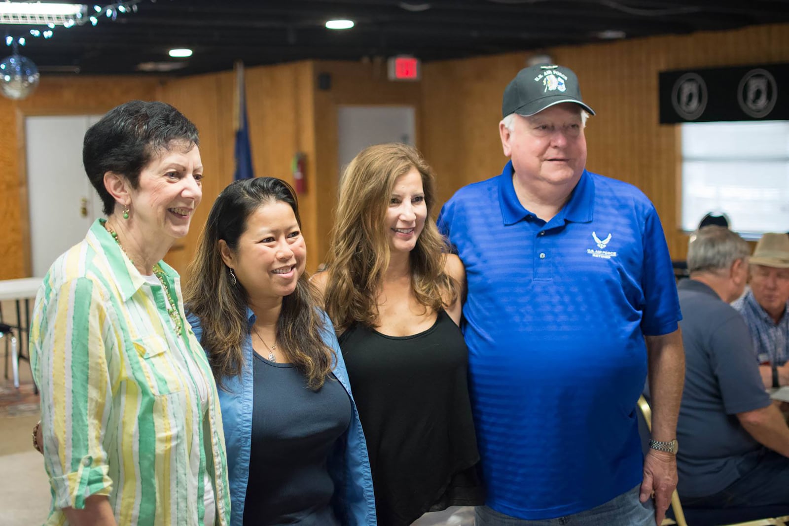 Snedegar (Right) with "three of the most wonderful women" in his life at a reunion of Operation Babylift survivors in 2017. L-R Retired USAF Colonel flight Nurse Regina Aune, Ayrn Lockhart (9 months old at the time of the crash) and Carrie Ngoc Anh Briggs (five years old at the time of the crash).
