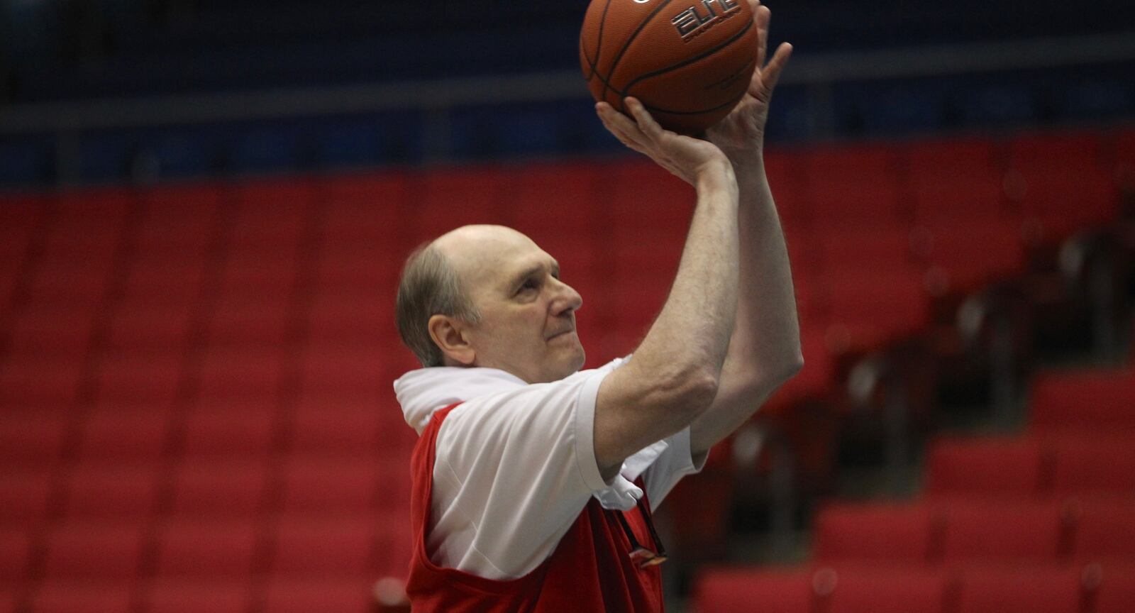 Former Dayton Flyers star Ken May shoots at UD Arena on Friday, May 26, 2017.