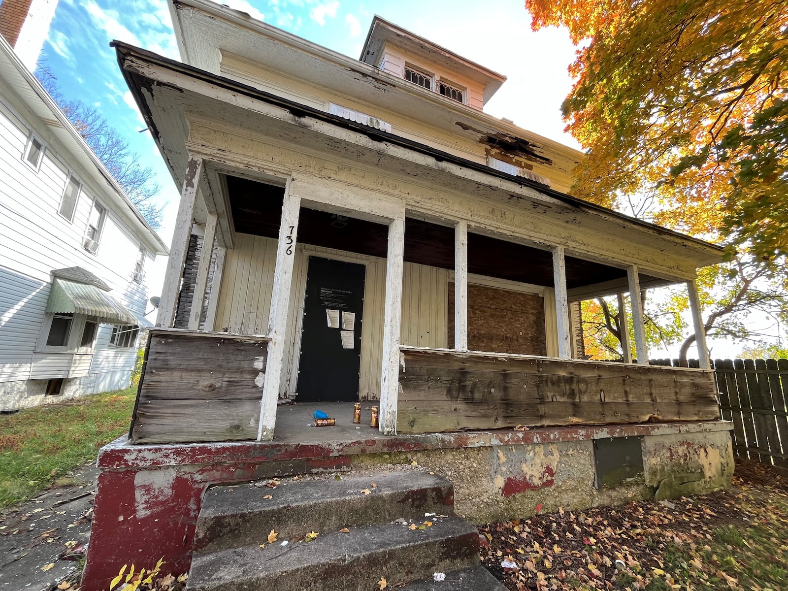 A home in West Dayton that is slated for demolition. CORNELIUS FROLIK / STAFF