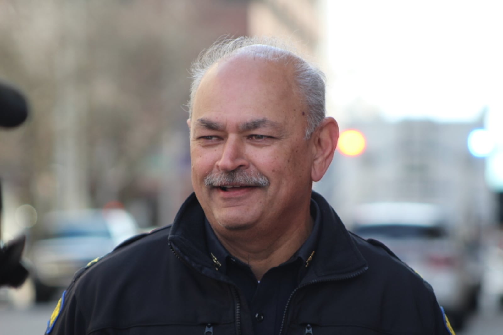 Dayton police Chief Kamran Afzal discussed an investigation into a suspicious backpack near City Hall that prompted the Dayton Bomb Squad to respond Tuesday, Nov. 29, 2022. Nothing dangerous was found in the backpack, the chief said. CORNELIUS FROLIK / STAFF