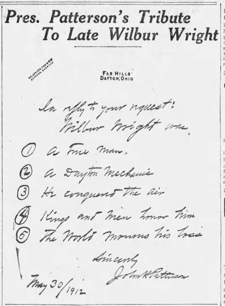 Wilbur Wright death pages