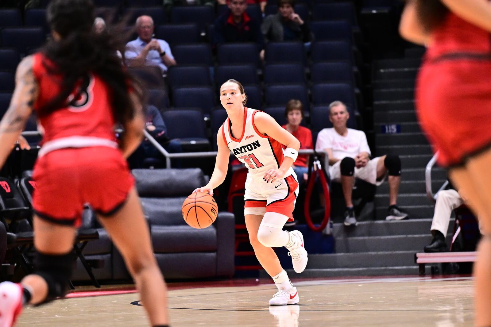 Dayton's Nicole Stephens scored 15 points to lead the Flyers' to a season-opening win over Southeast Missouri State on Tuesday night at UD Arena. Erik Schelkun/UD Athletics