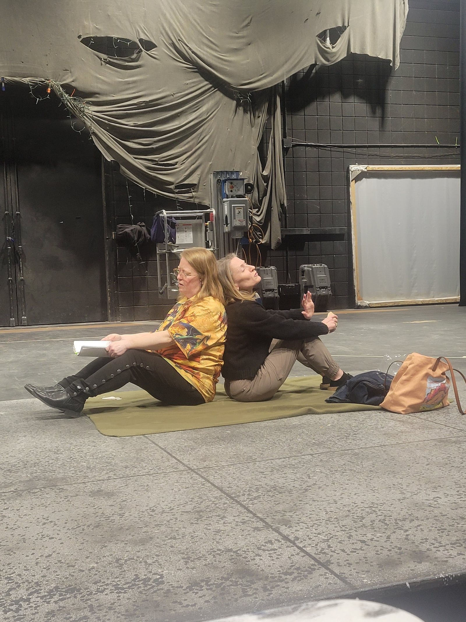 At the Dayton Playhouse actors Andrea Wintrow and Heather Martin rehearse for "The Cure."