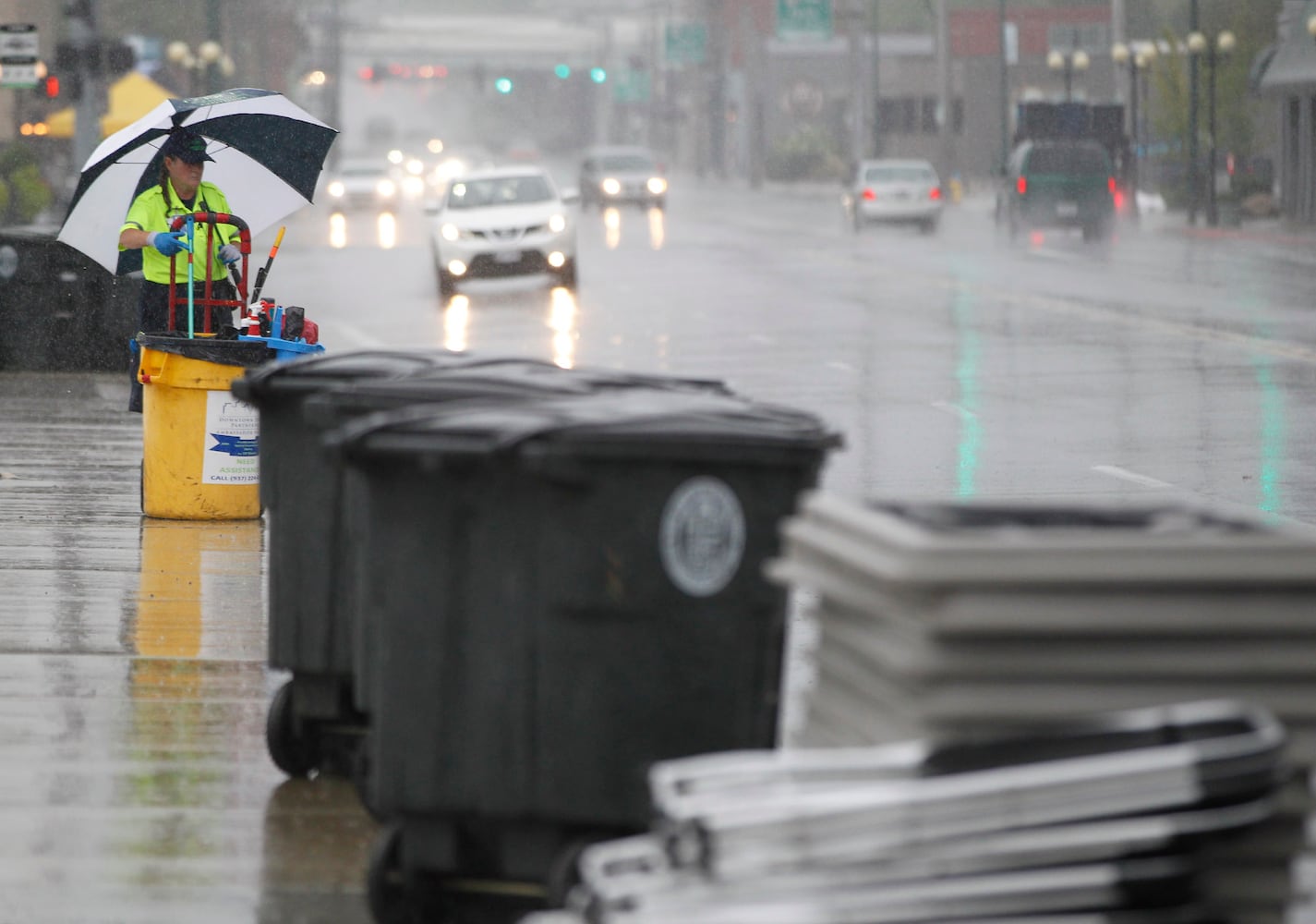 PHOTOS: Crews, party guests work to clean up Oregon District after Gem City Shine block party