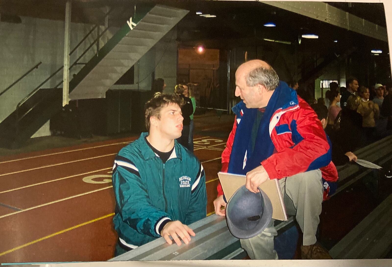 Mark Gerhard in a visit to Michigan State to see Jeff Clemens, then a Spartans wrestler. He  Mark 5 & Mark 6had been a state champ at Carroll High and later would serve three seasons as Carroll head coach with Gerhard as his assistant. CONTRIBUTED