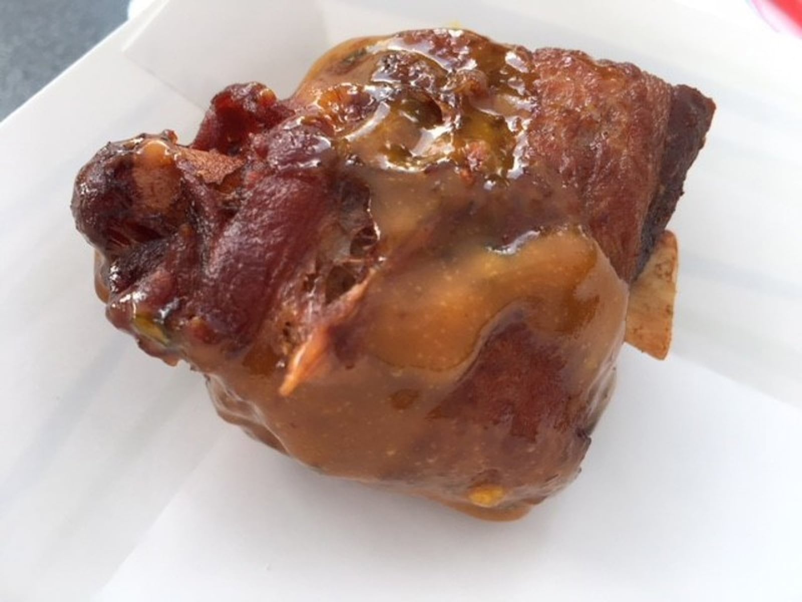 Amber Rose’s Thai BBQ bacon-wrapped pork wings won the best use of bacon at the Bacon Fest festival last year. ALEXIS LARSEN / CONTRIBUTED