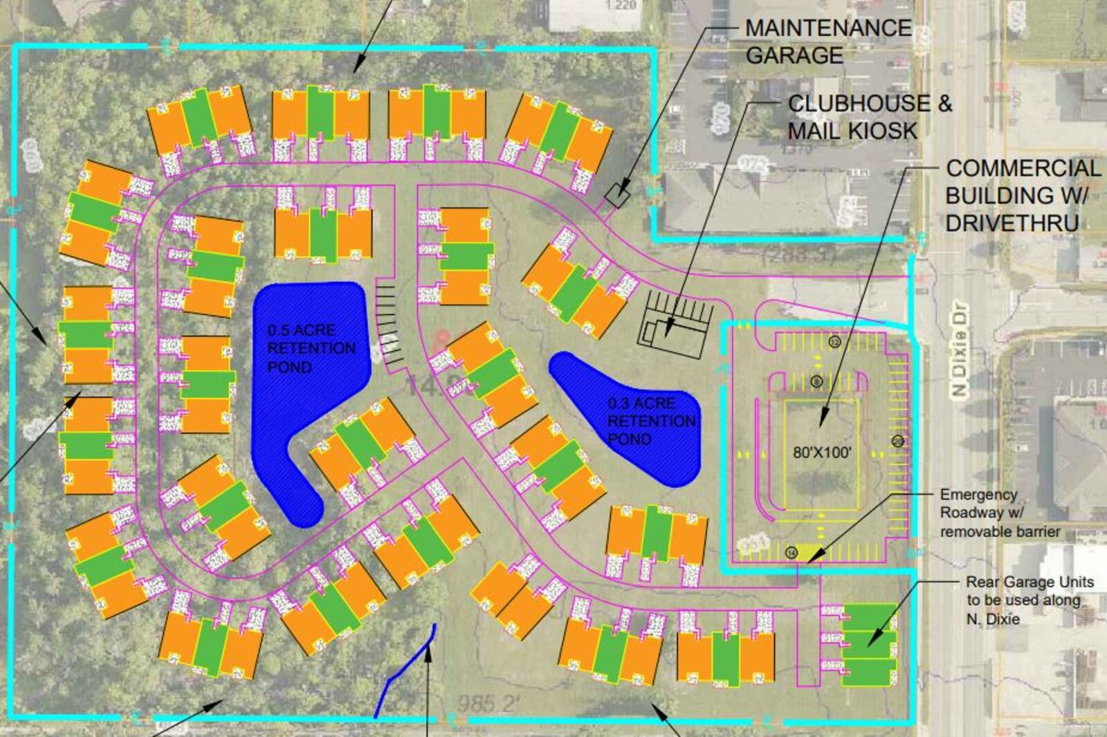 Map of preliminary development plan provided by Pride One Construction.