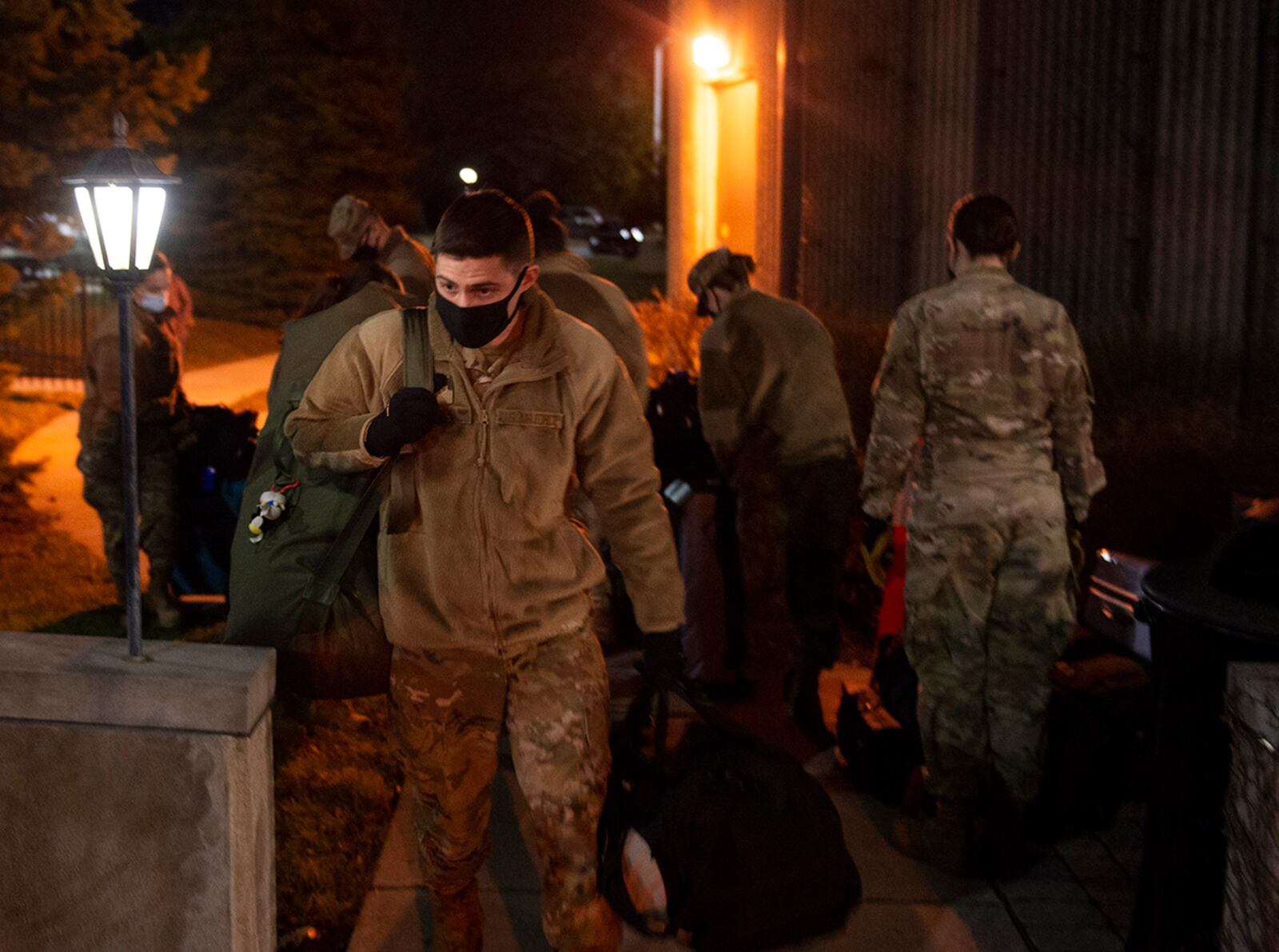 Airmen from the 88th Medical Group prepare to depart Wright-Patterson Air Force Base for Detroit on March 19 in support of the Federal Emergency Management Agency’s whole-of-government COVID response. U.S. AIR FORCE PHOTO/WESLEY FARNSWORTH