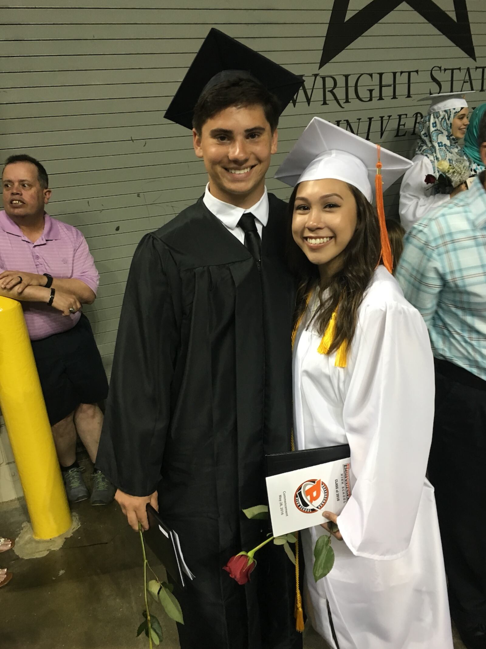 Nick Ellis (Left) on his graduation with friend Jacqueline Saguin. He has developed a platform to help people navigate health care costs. CONTRIBUTED