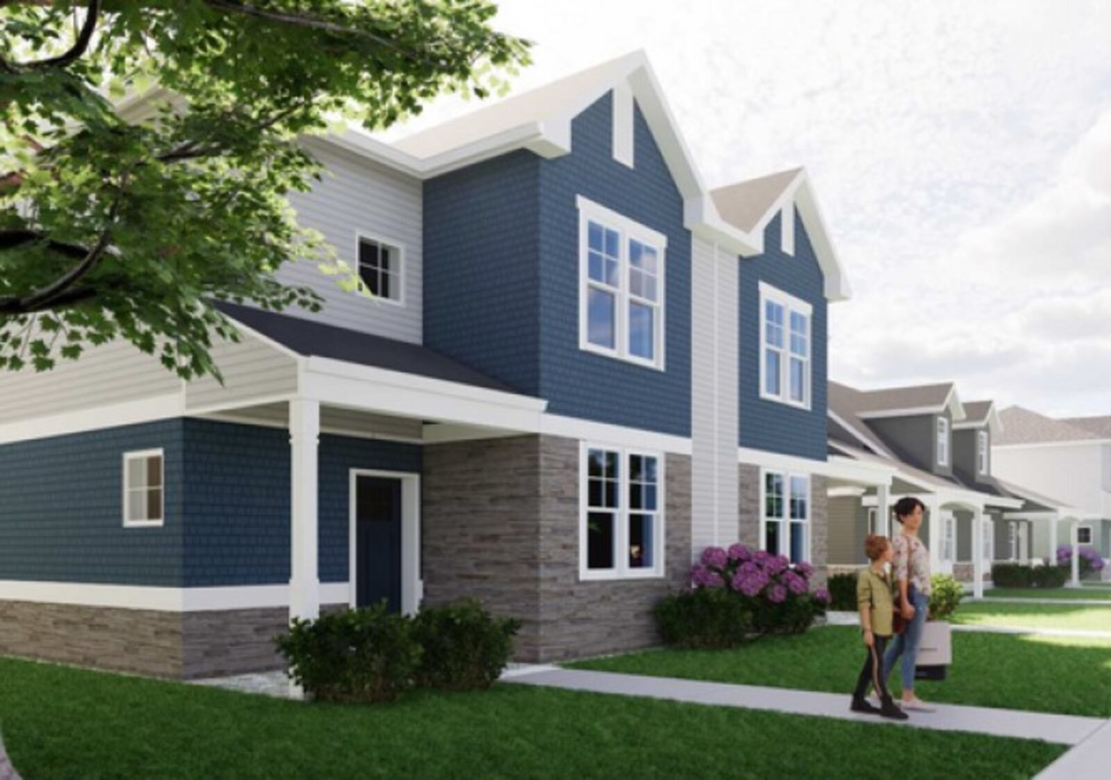 A rendering of proposed kinship care family housing in Old North Dayton. CONTRIBUTED by ATA Beilharz Architects LLC, the architect on the project.