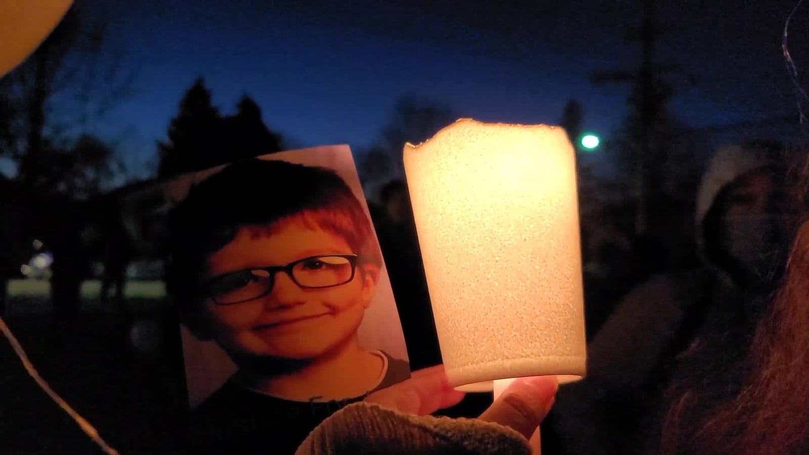 Candlelight vigil held in memory  of 6-year-old James Hutchinson