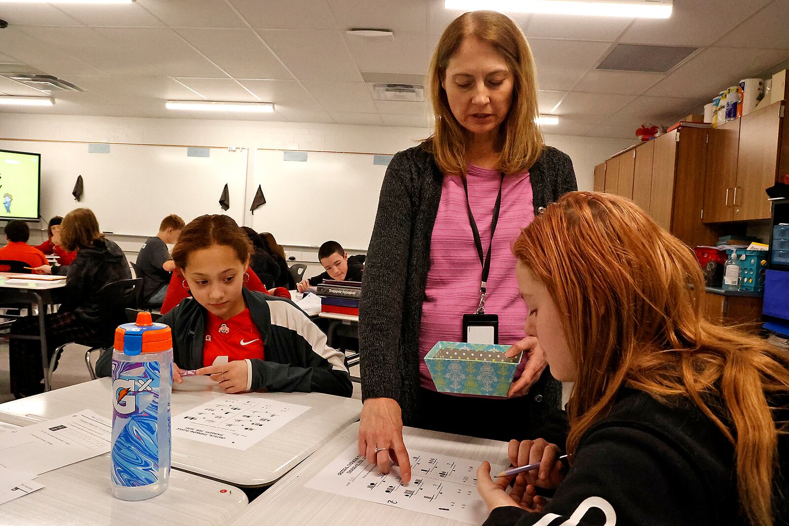 Joanne Gilley, a middle school teacher at Clark-Shawnee Middle School, is a Excellence in Teaching Award winner. BILL LACKEY/STAFF