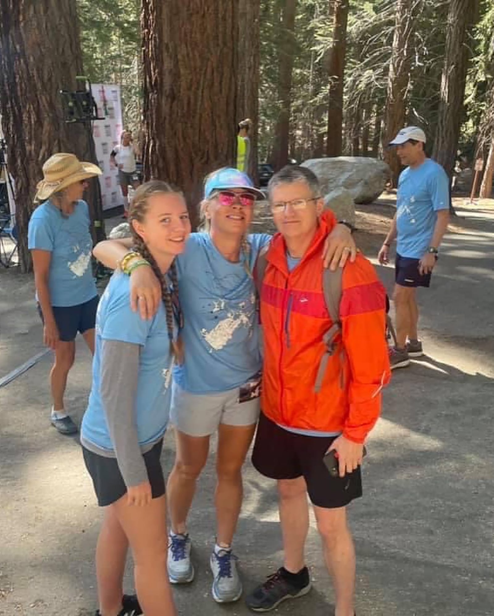 Aneta Zeppettella (center) with her daughter Carla and and husband Dave at the finish line of the Badwater 135 in California, July 2022. CONTRIBUTED