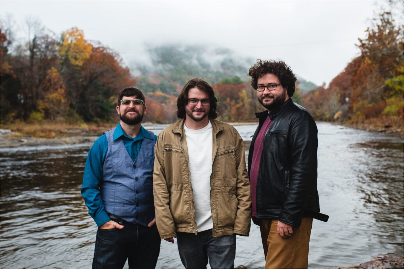 Chris Miller (left to right), Noah VanNorstrand and his brother Andrew of the Faux Paws, performing at The Foundry Theater at Antioch College in Yellow Springs on Saturday, is working on the follow-up to the five-song EP, “Backburner” (2023).