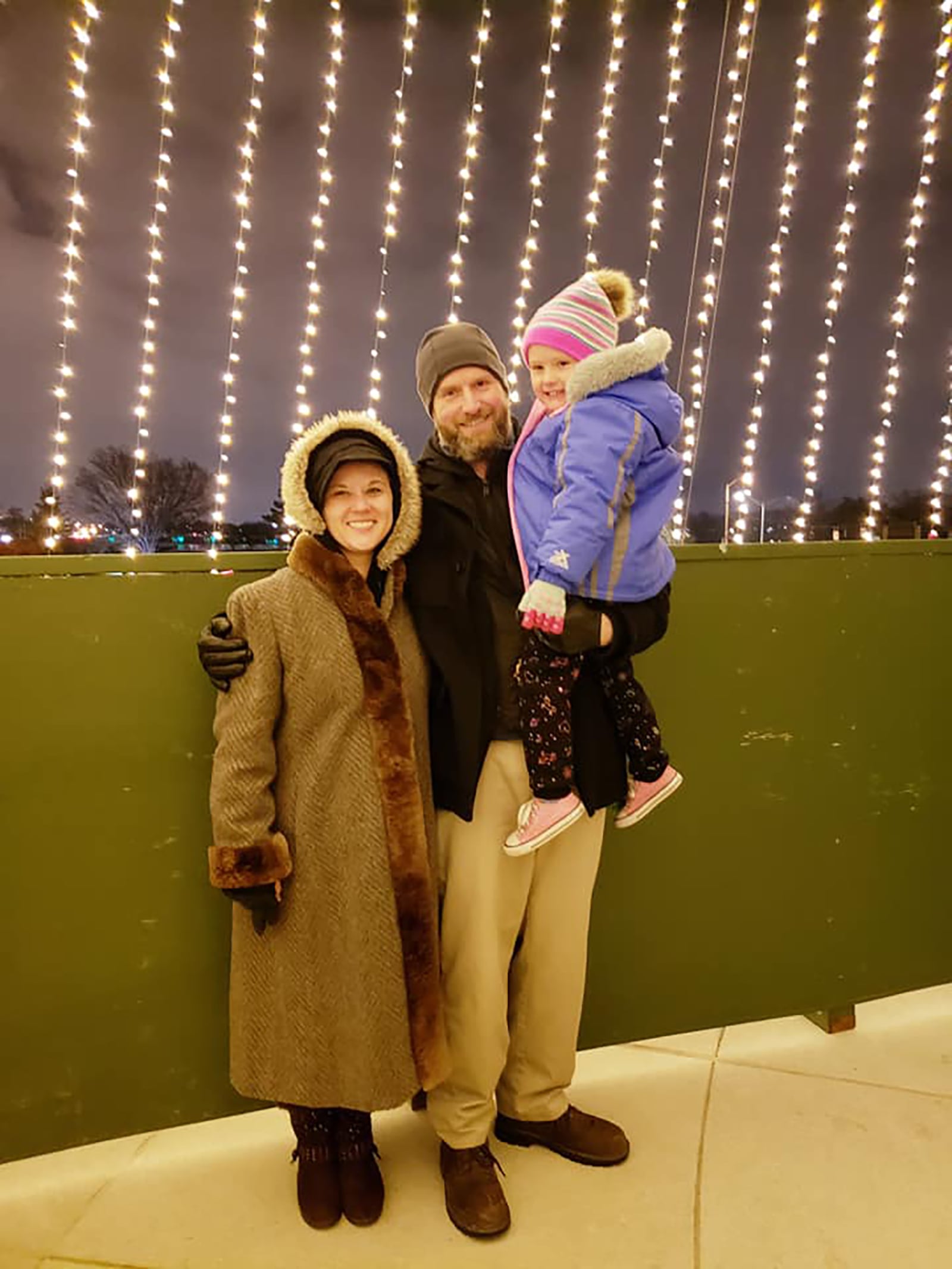 The Bock Family at Carillon Park in December of 2016. L-R Jen, Aria and Ian