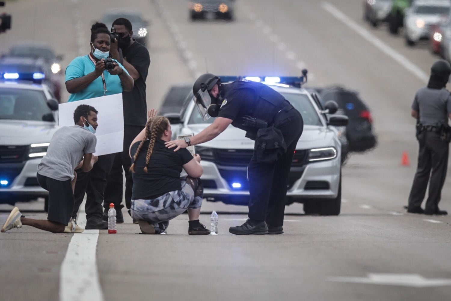 PHOTOS: Tear gas used during Beavercreek protest at busy intersection