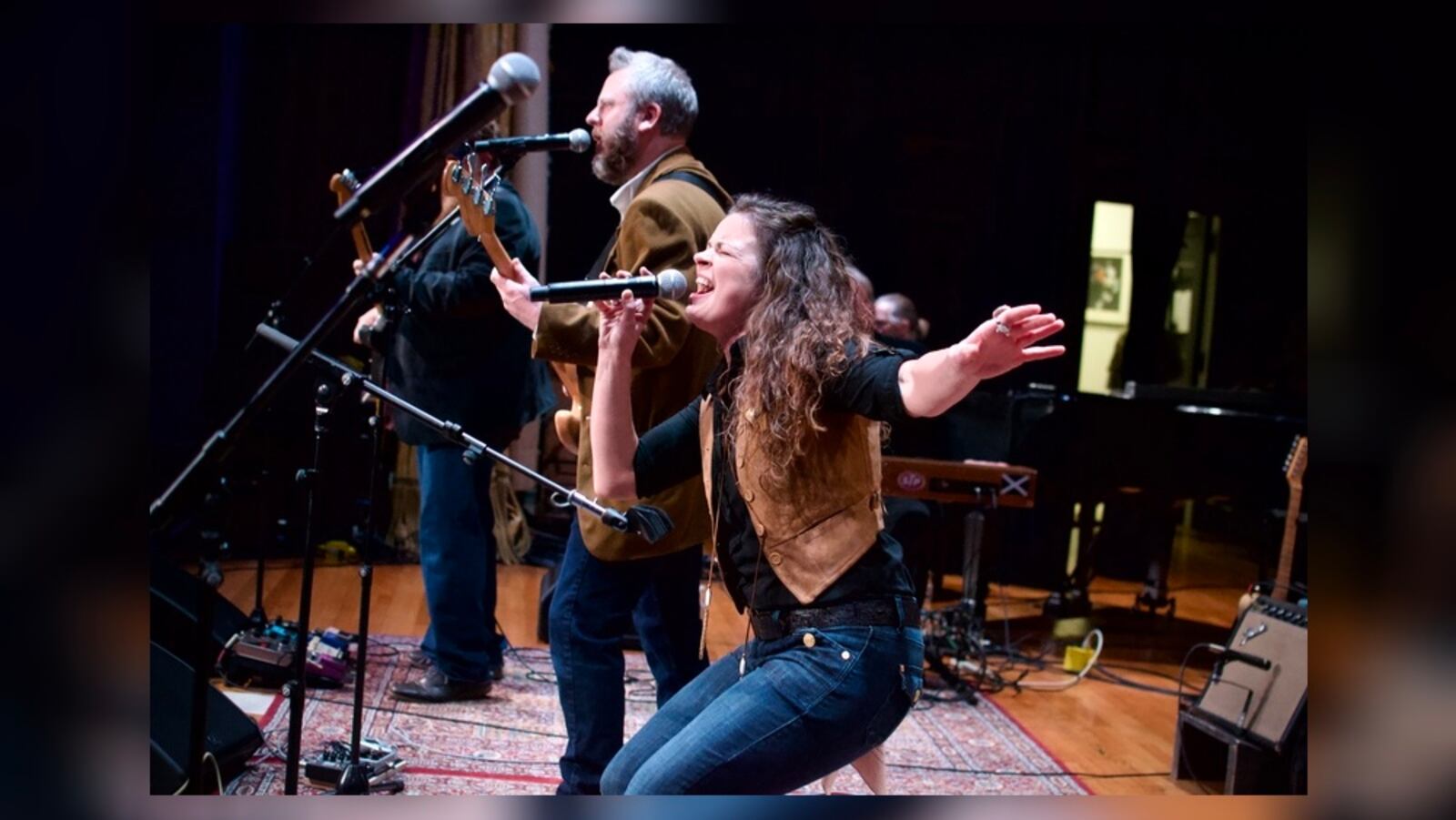 Phil Caviness (left) and Khrys Blank are among the 30-plus local musicians taking part in “Such A Night: The Last Waltz Live,” created in 2013 by executive producer Jeff Opt. The concert will be presented at Dayton Masonic Center on Friday, Nov. 25. PHOTO BY JENNIFER TAYLOR