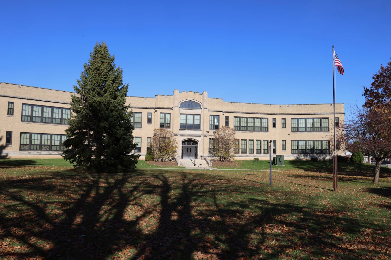 Roosevelt Elementary School in Kenosha, Wisconsin is seen on Friday, Nov. 8, 2024. (AP Photo/Teresa Crawford)