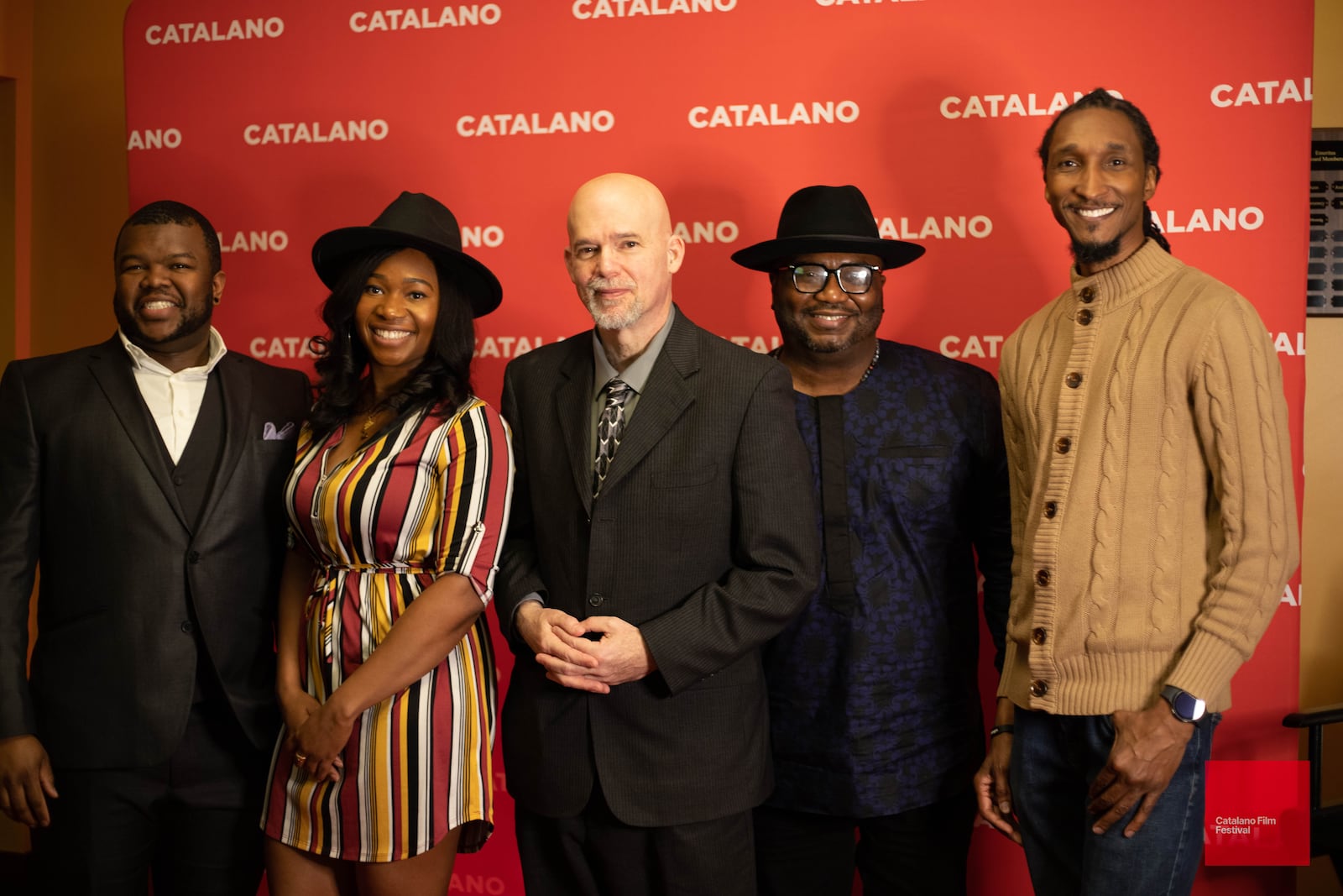 Director Vaslav J. Rice (center) and his crew on the 2023 Catalano Film Festival red carpet for his powerful short drama, "The Intersection." CONTRIBUTED