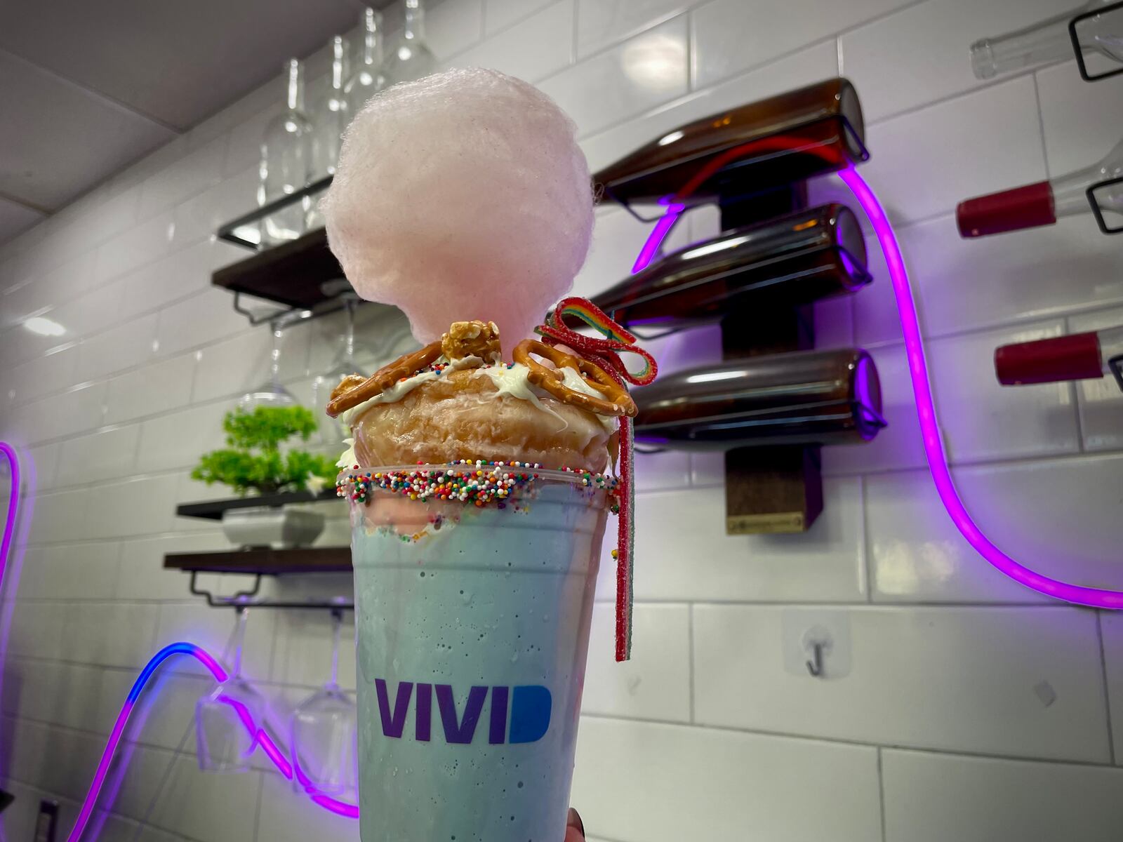 Vivid Sweets, one of the newest vendors in the food court at the Mall at Fairfield Commons, is serving a wide variety of sweets including customer favorites such as crepes, waffles, coffees and milkshakes. NATALIE JONES/STAFF