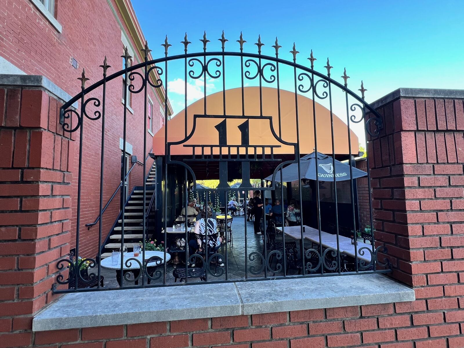 A view of Jimmie's Ladder 11 largest patio as you enter the front door