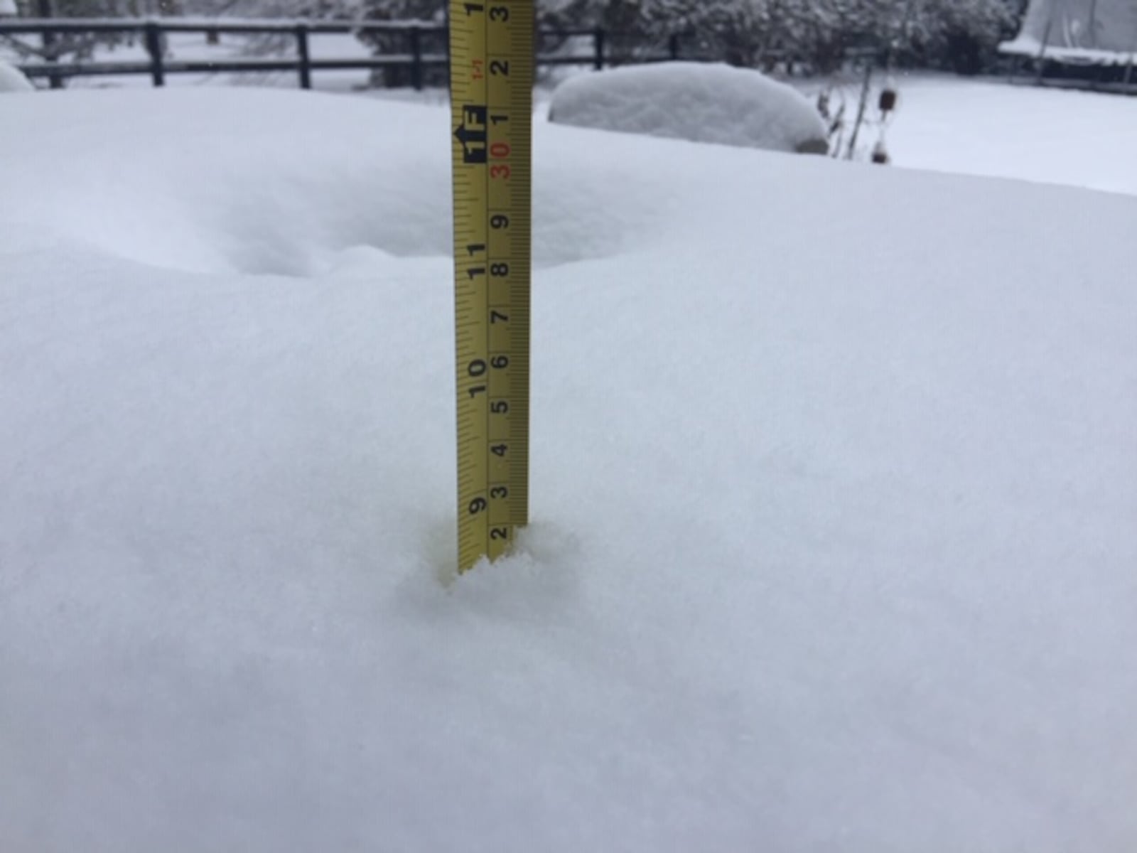 Snow Sunday afternoon in Clearcreek Twp. near State Route 73 and Red Lion Five Points.