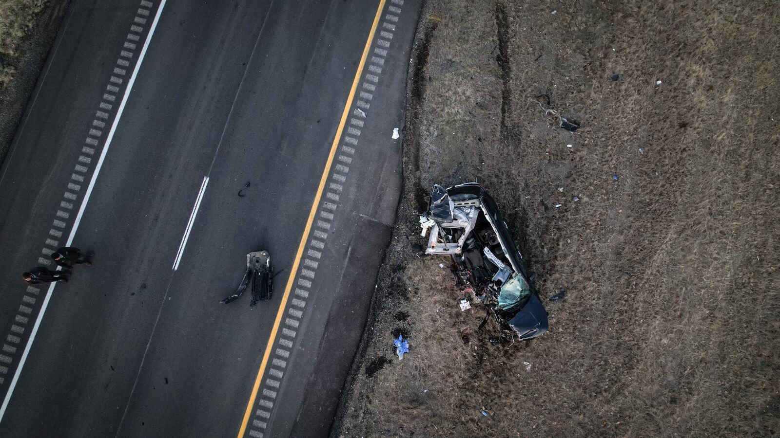 An Indianapolis man died at the scene of a crash after the SUV he was riding in struck the rear of a semi that slowed in traffic around 4:30 p.m. Thursday, March 10, 2022, on Interstate 70 West near the Prince Creek Road underpass in Harrison Twp., Preble County. JIM NOELKER/STAFF