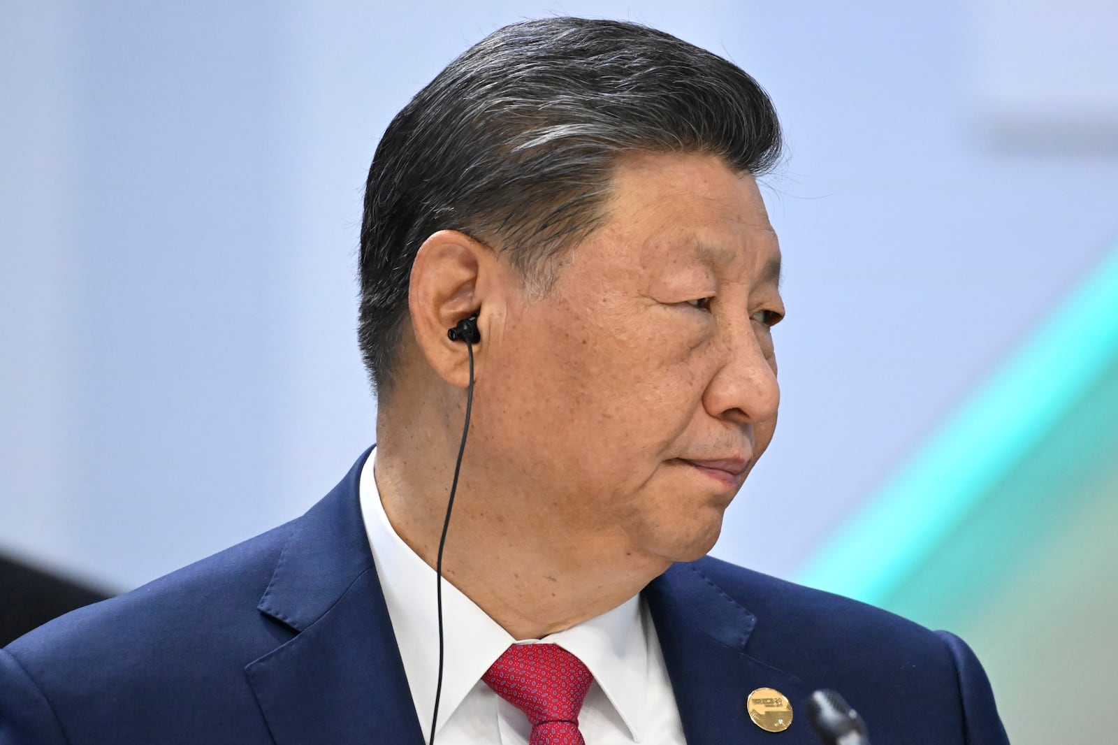 Chinese President Xi Jinping attends the BRICS Summit narrow format session in Kazan, Russia, Wednesday, Oct. 23, 2024. (Alexander Nemenov, Pool Photo via AP)