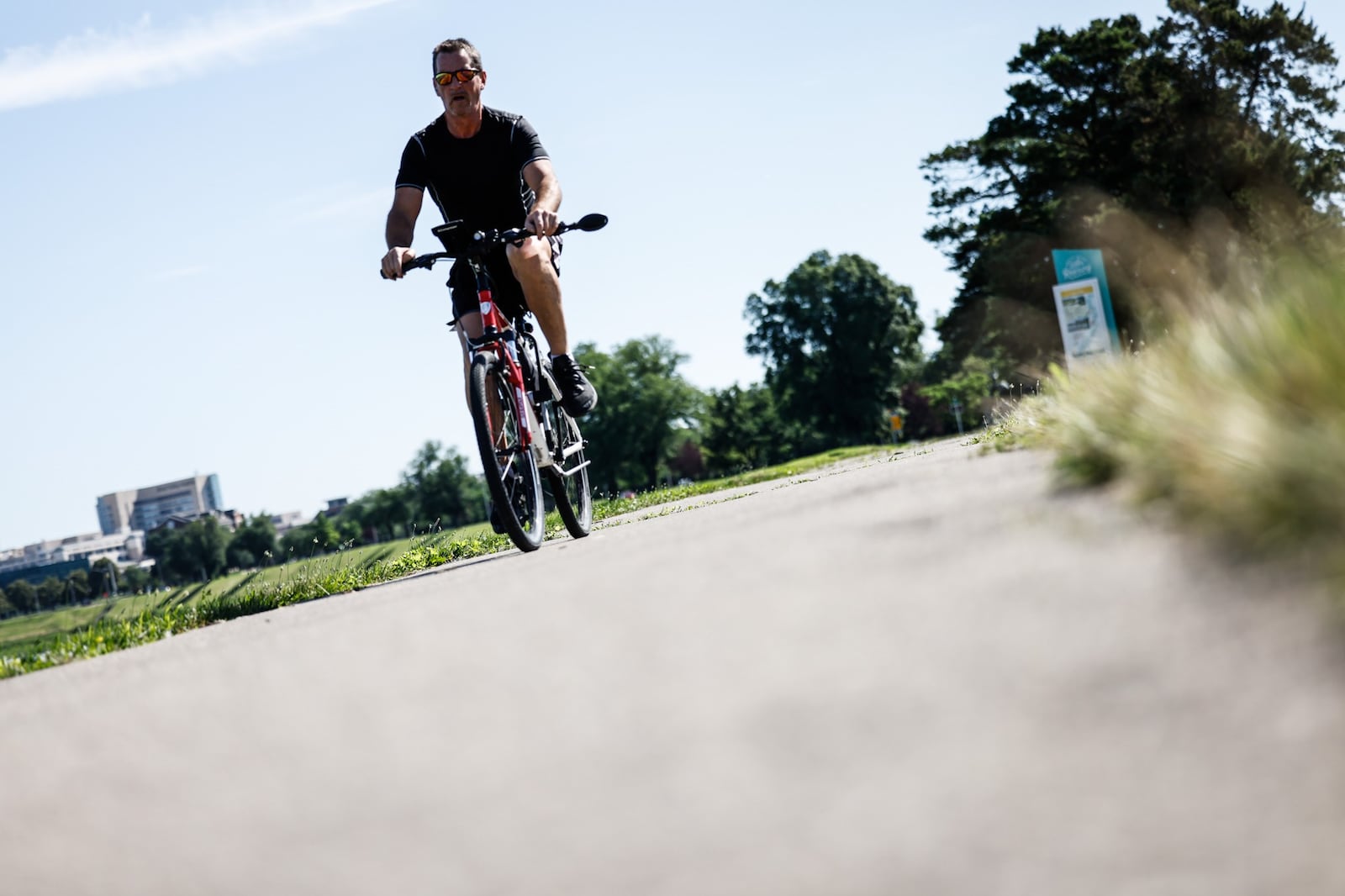 The bike path along the Great Miami River was busy Tuesday morning with cyclist. There's a shortage of bikes in the Dayton area because of a supple chain problem. JIM NOELKER/STAFF