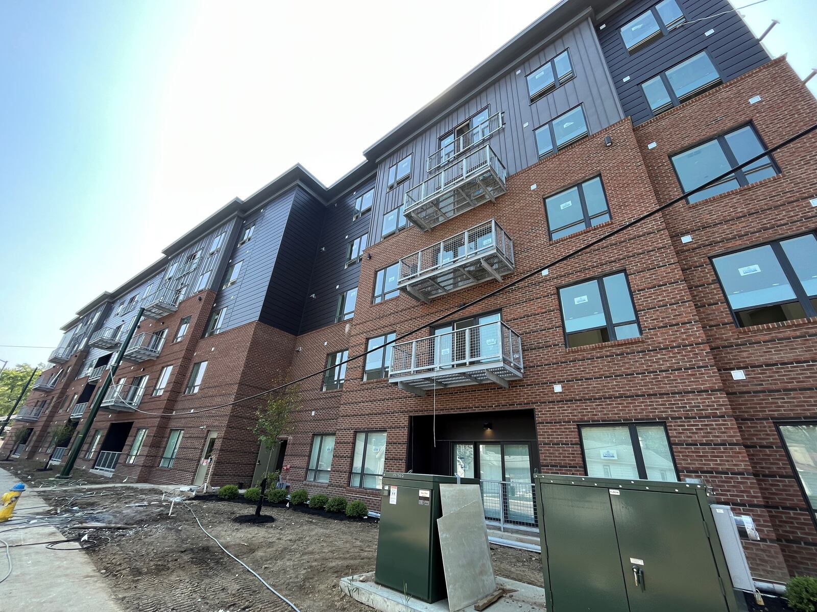 A large new apartment complex called the Flight near the University of Dayton campus is still under construction and was not ready in time for the start of the school year. CORNELIUS FROLIK / STAFF