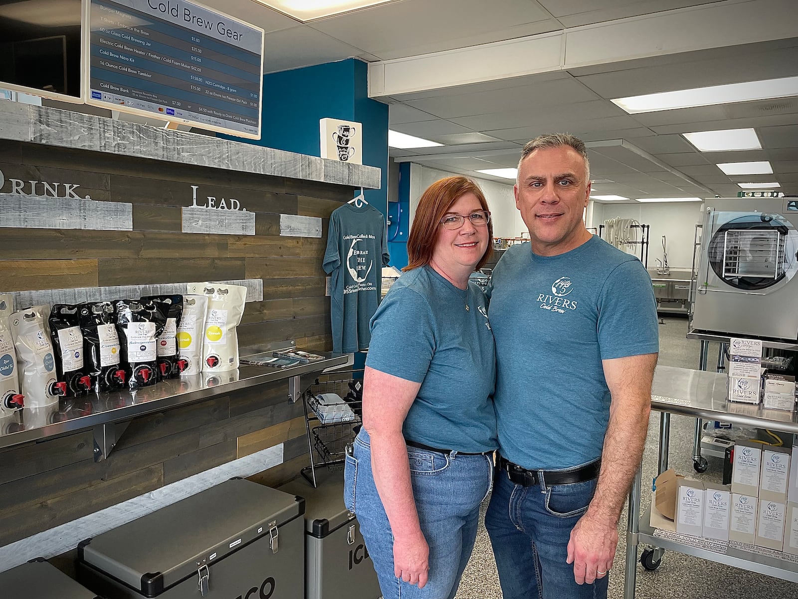 Fifty5 Rivers Cold Brew is located at 644 N. Broad St. in Fairborn. Pictured are owners Lynne and James Mowery. NATALIE JONES/STAFF