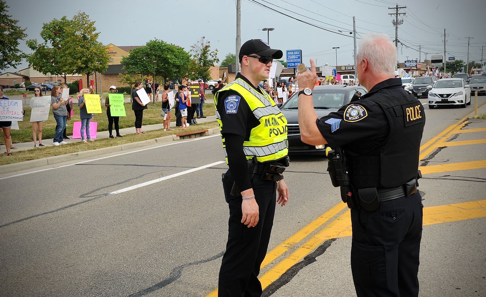 PHOTOS: COVID vaccine protest at Kettering Health