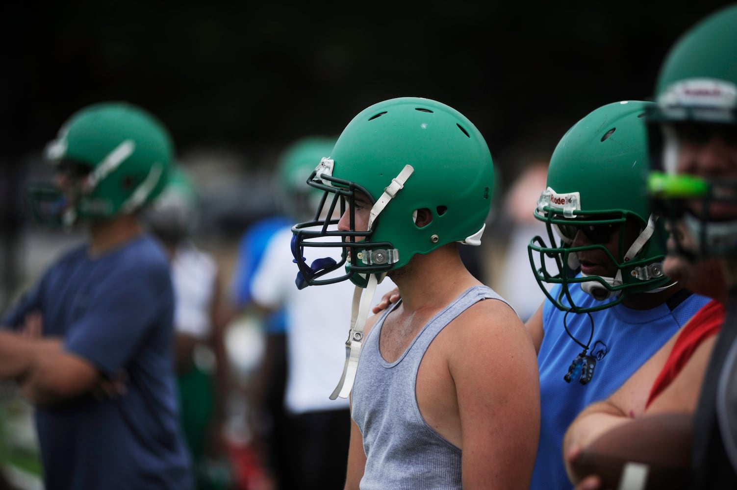 CJ football practice