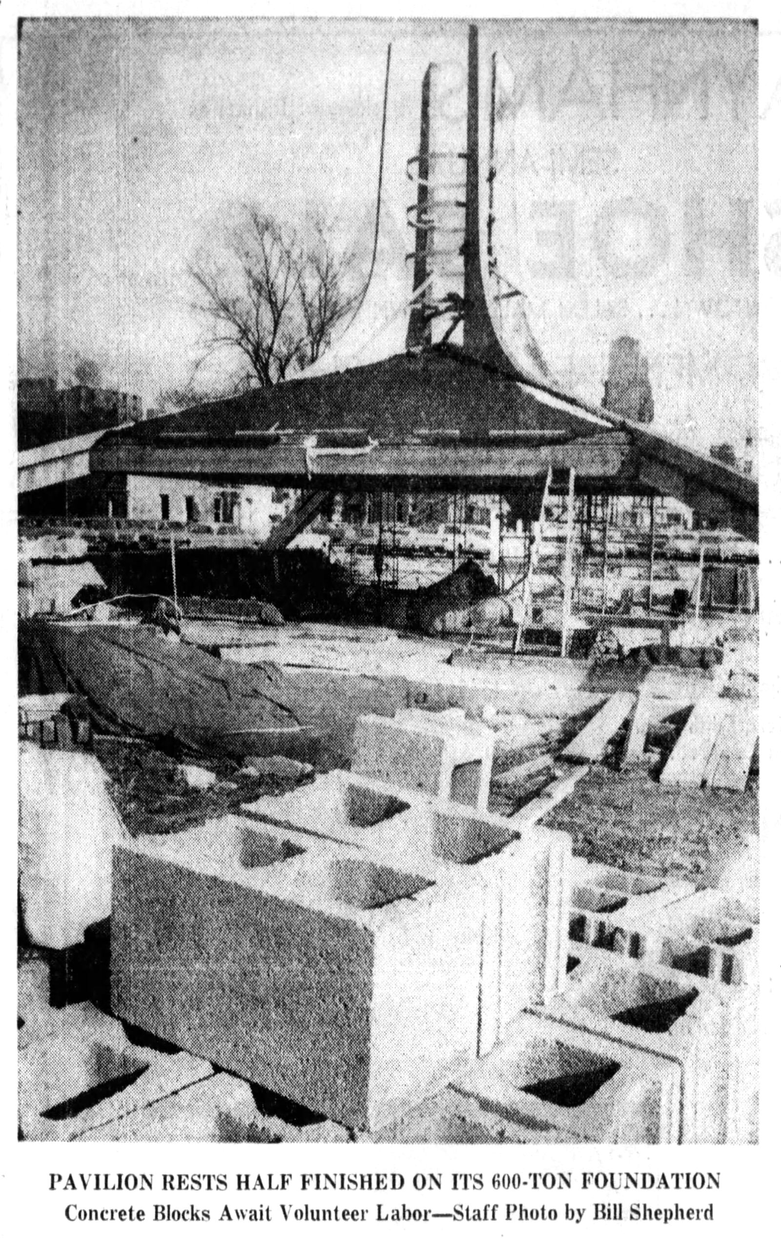 Progress Pavilion half finished. DAYTON DAILY NEWS ARCHIVES