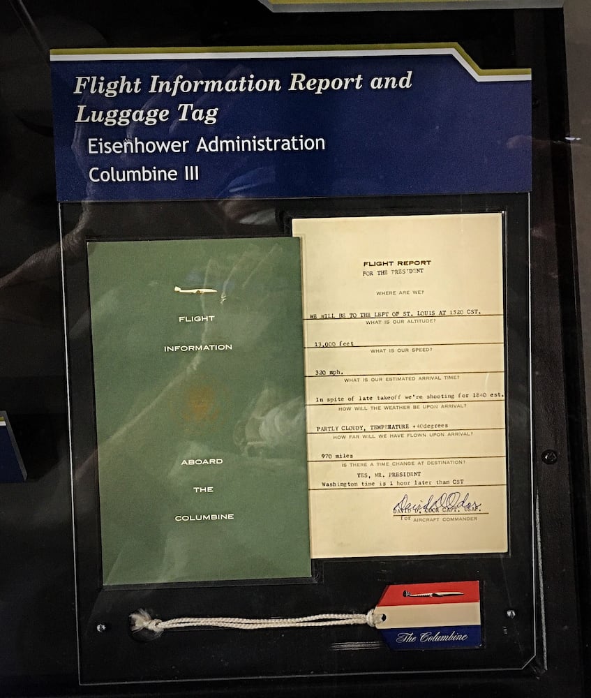 Memorabilia from Air Force One at the National Museum of the US Air Force