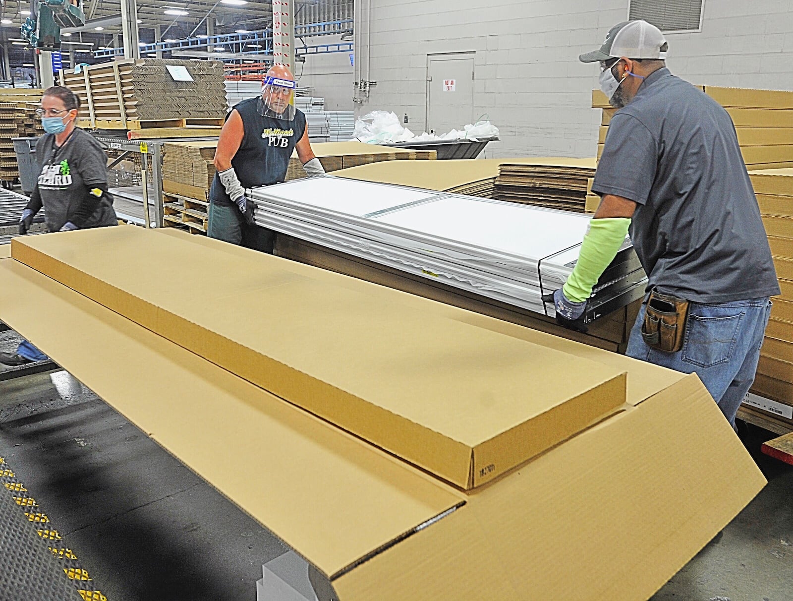 Inside the Clopay plant in Troy. The company is one of leaders in the making of garage doors.